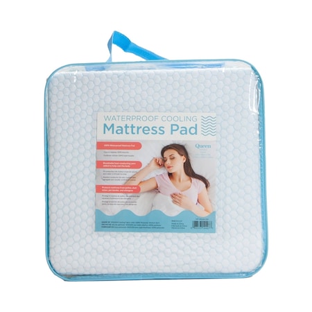 Monarch Brands Cooling Waterproof Mattress Pad - QUEEN P-MP-AQUA-QN
